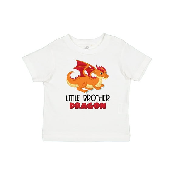 Inktastic Little Brother Cute Red and Orange Dragon Boys Baby T-Shirt