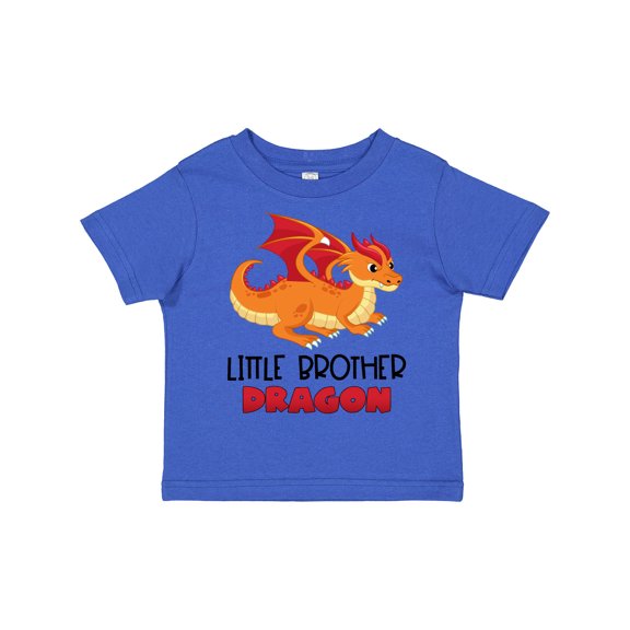 Inktastic Little Brother Cute Red and Orange Dragon Boys Toddler T-Shirt