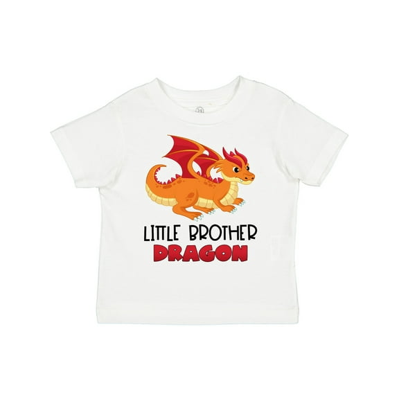 Inktastic Little Brother Cute Red and Orange Dragon Boys Toddler T-Shirt