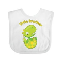 Inktastic Little Brother Dinosaur Boys Baby Bib