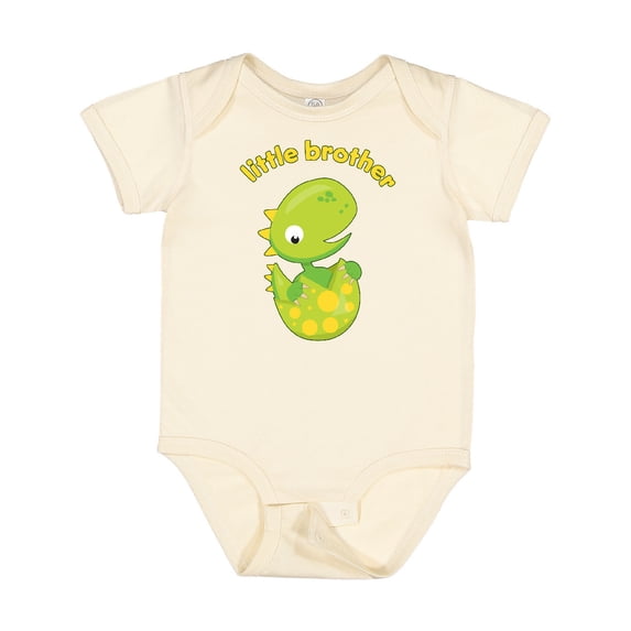 Inktastic Little Brother Dinosaur Boys Baby Bodysuit