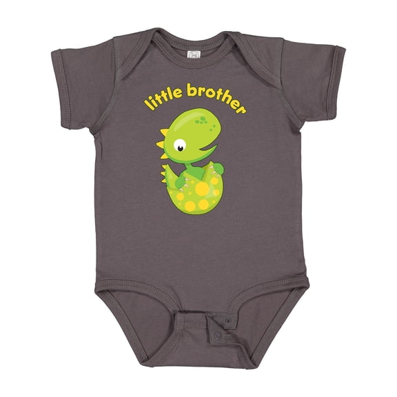 Inktastic Little Brother Dinosaur Boys Baby Bodysuit