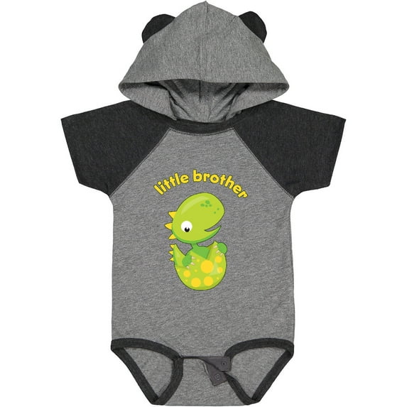 Inktastic Little Brother Dinosaur Boys Baby Bodysuit
