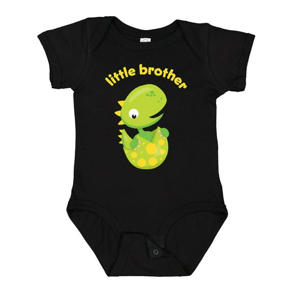 Inktastic Little Brother Dinosaur Boys Baby Bodysuit