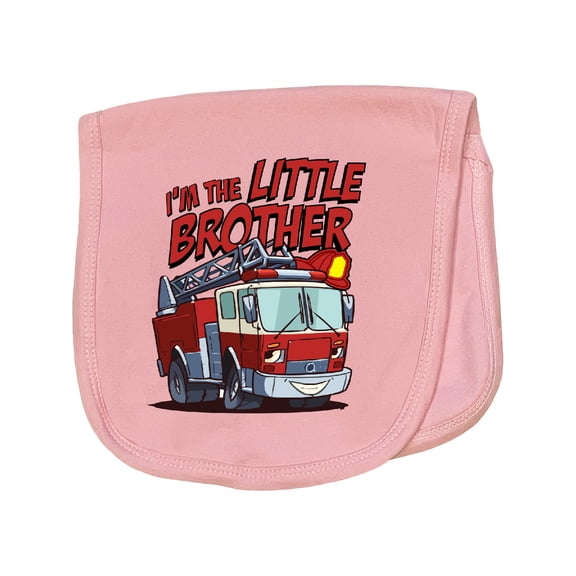 Inktastic Little Brother Fire Truck Baby Burp Cloth
