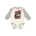 thumbnail image 1 of Inktastic Little Brother Fire Truck Boys Long Sleeve Baby Bodysuit, 1 of 5