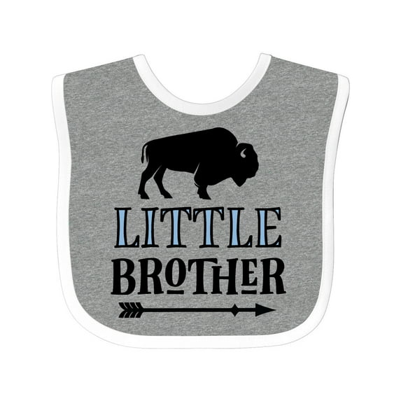 Inktastic Little Brother Native Buffalo Boys Baby Bib