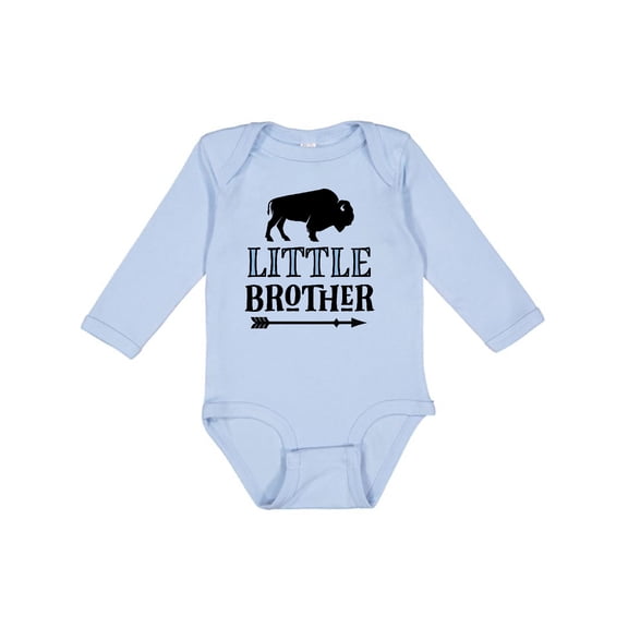 Inktastic Little Brother Native Buffalo Boys Long Sleeve Baby Bodysuit