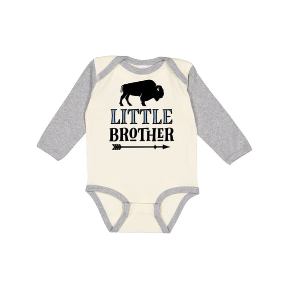 Inktastic Little Brother Native Buffalo Boys Long Sleeve Baby Bodysuit