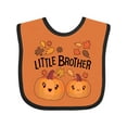 thumbnail image 1 of Inktastic Little Brother Pumpkins with Fall Leaves Boys Baby Bib, 1 of 4