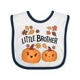 thumbnail image 1 of Inktastic Little Brother Pumpkins with Fall Leaves Boys Baby Bib, 1 of 4