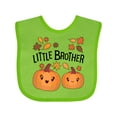 thumbnail image 1 of Inktastic Little Brother Pumpkins with Fall Leaves Boys Baby Bib, 1 of 4