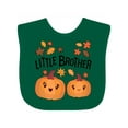 thumbnail image 1 of Inktastic Little Brother Pumpkins with Fall Leaves Boys Baby Bib, 1 of 4
