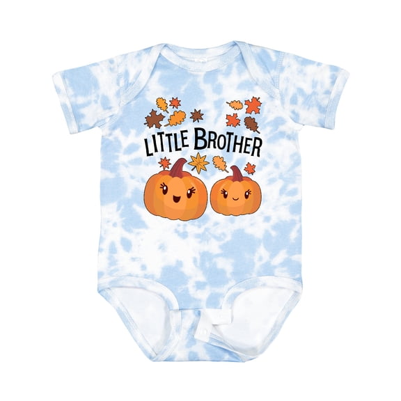 Inktastic Little Brother Pumpkins with Fall Leaves Boys Baby Bodysuit