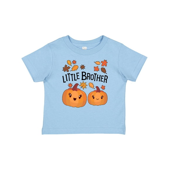 Inktastic Little Brother Pumpkins with Fall Leaves Boys Baby T-Shirt
