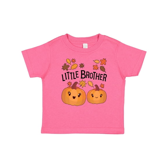 Inktastic Little Brother Pumpkins with Fall Leaves Boys Baby T-Shirt