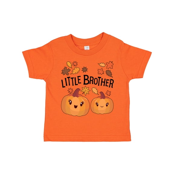 Inktastic Little Brother Pumpkins with Fall Leaves Boys Toddler T-Shirt