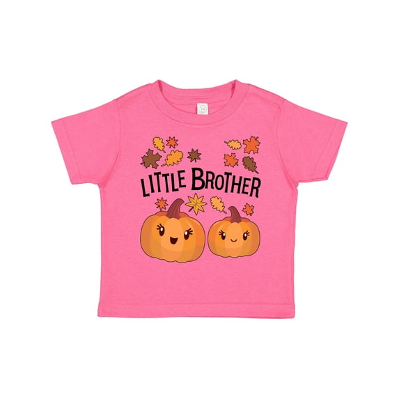 Inktastic Little Brother Pumpkins with Fall Leaves Boys Toddler T-Shirt