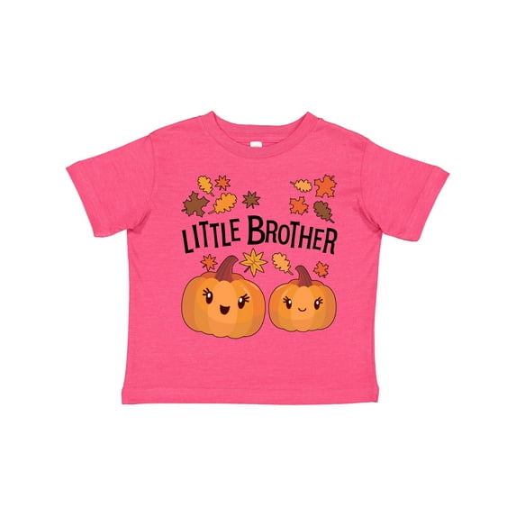 Inktastic Little Brother Pumpkins with Fall Leaves Boys Toddler T-Shirt
