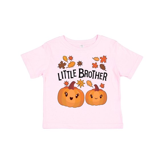 Inktastic Little Brother Pumpkins with Fall Leaves Boys Toddler T-Shirt