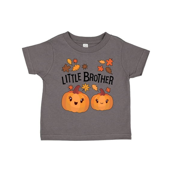 Inktastic Little Brother Pumpkins with Fall Leaves Boys Toddler T-Shirt