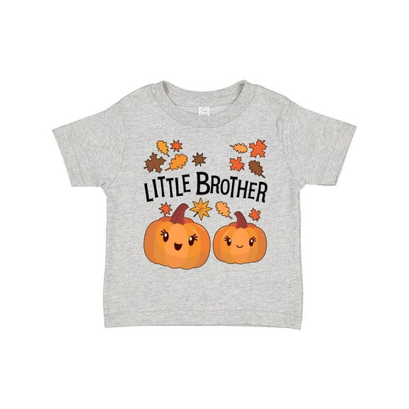 Inktastic Little Brother Pumpkins with Fall Leaves Boys Toddler T-Shirt