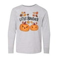 thumbnail image 1 of Inktastic Little Brother Pumpkins with Fall Leaves Long Sleeve Youth T-Shirt, 1 of 5