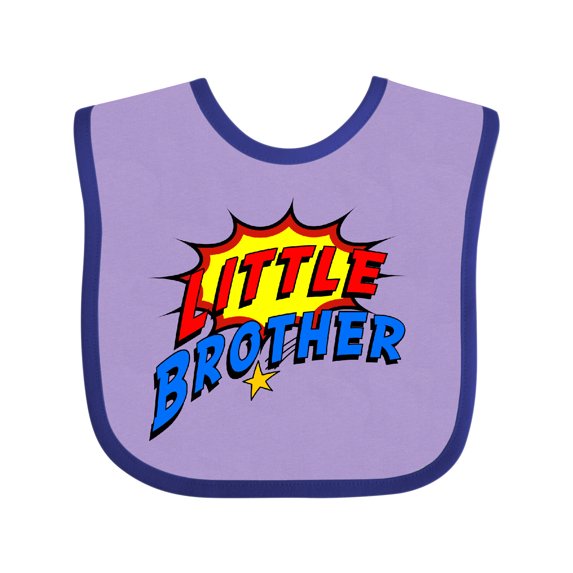Inktastic Little Brother Superhero Boys Baby Bib
