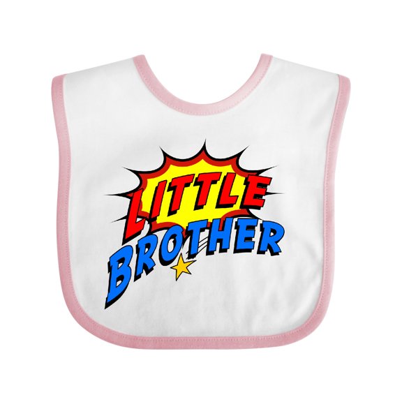 Inktastic Little Brother Superhero Boys Baby Bib