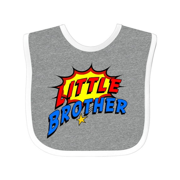Inktastic Little Brother Superhero Boys Baby Bib