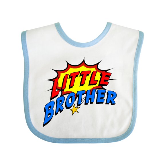 Inktastic Little Brother Superhero Boys Baby Bib
