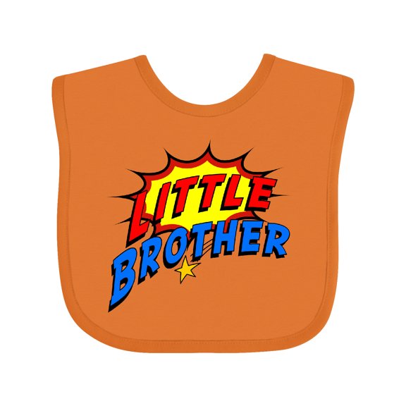 Inktastic Little Brother Superhero Boys Baby Bib