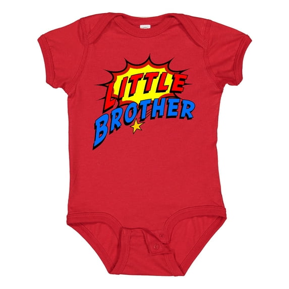 Inktastic Little Brother Superhero Boys Baby Bodysuit