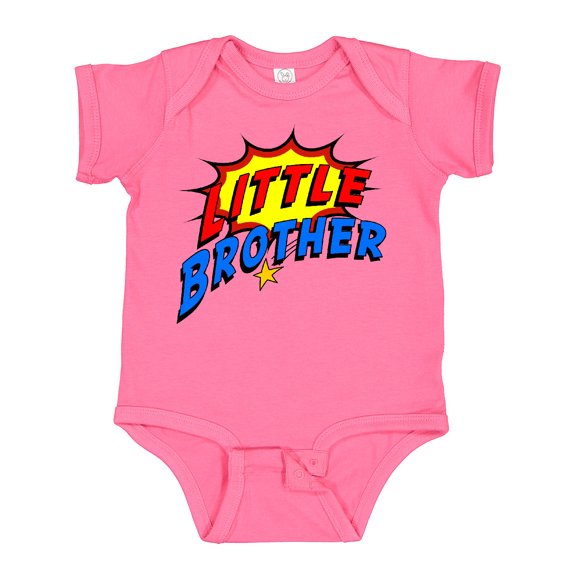 Inktastic Little Brother Superhero Boys Baby Bodysuit