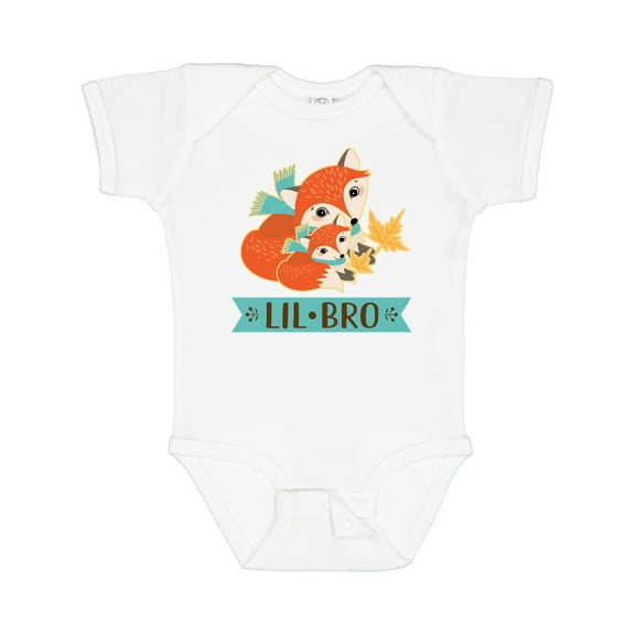 Inktastic Little Brother Woodland Fox Lil Bro Boys Baby Bodysuit