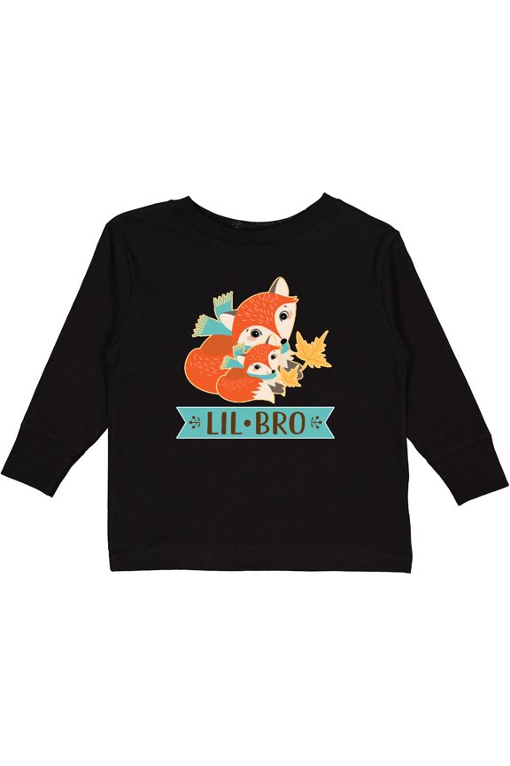 Little Brother Woodland Fox Lil Bro Boys Long Sleeve Toddler T-Shirt