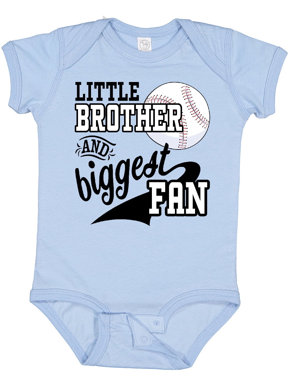 Inktastic Little Brother and Biggest Fan Baseball Family Fan Boys or Girls Baby Bodysuit