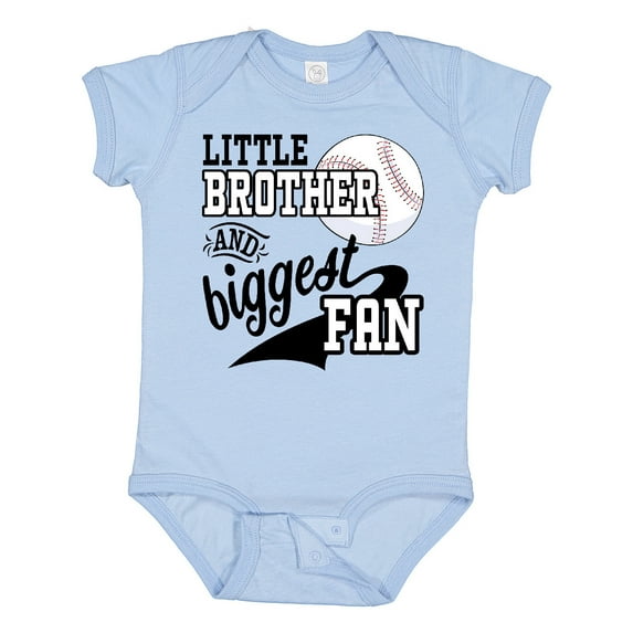 Inktastic Little Brother and Biggest Fan Baseball Family Fan Boys or Girls Baby Bodysuit