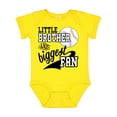 thumbnail image 1 of Inktastic Little Brother and Biggest Fan Baseball Family Fan Boys or Girls Baby Bodysuit, 1 of 5