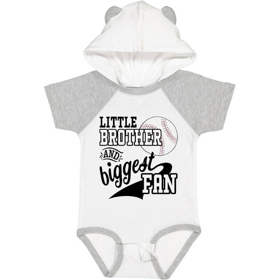 Inktastic Little Brother and Biggest Fan Baseball Family Fan Boys or Girls Baby Bodysuit