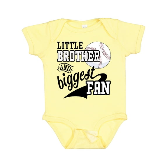 Inktastic Little Brother and Biggest Fan Baseball Family Fan Boys or Girls Baby Bodysuit