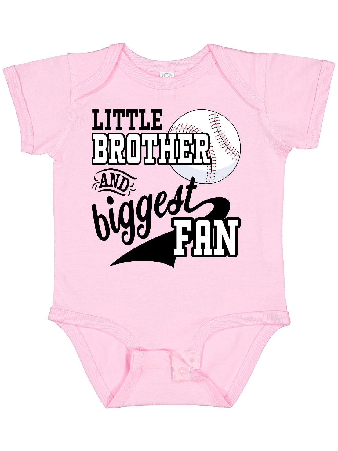 Inktastic Little Brother and Biggest Fan Baseball Family Fan Boys or Girls Baby Bodysuit