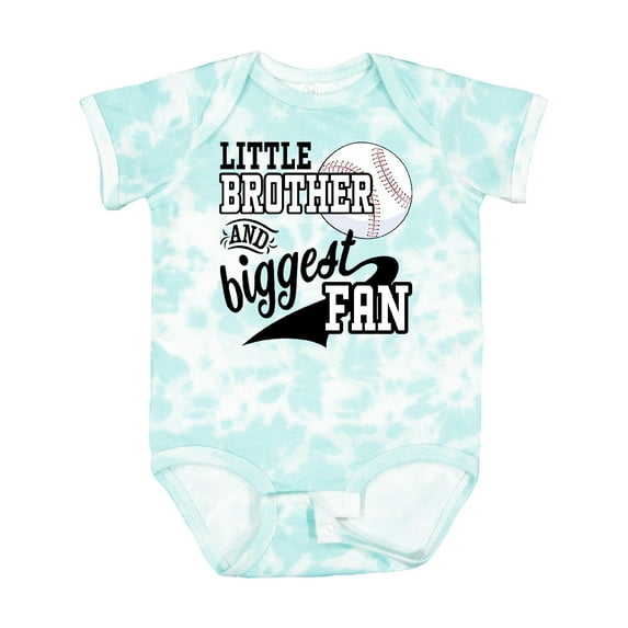 Inktastic Little Brother and Biggest Fan Baseball Family Fan Boys or Girls Baby Bodysuit