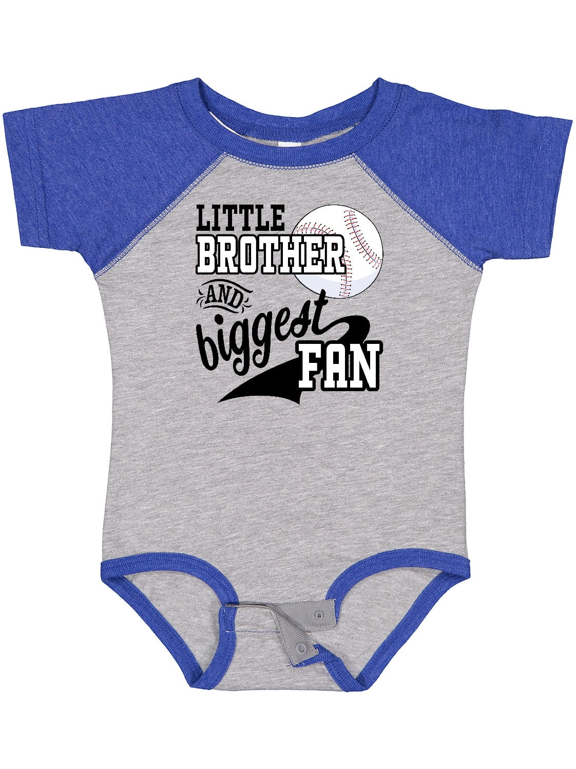 Inktastic Little Brother and Biggest Fan Baseball Family Fan Boys or Girls Baby Bodysuit