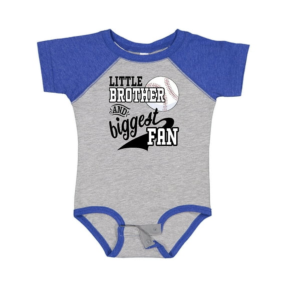 Inktastic Little Brother and Biggest Fan Baseball Family Fan Boys or Girls Baby Bodysuit