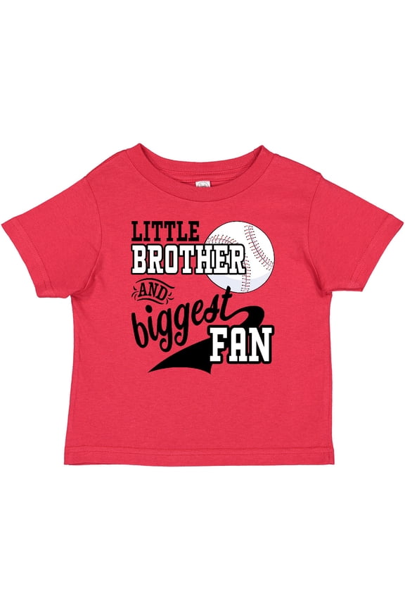 Little Brother and Biggest Fan Baseball Family Fan Boys or Girls Baby T-Shirt