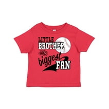 Inktastic Little Brother and Biggest Fan- Baseball Family Fan Boys or Girls Toddler T-Shirt