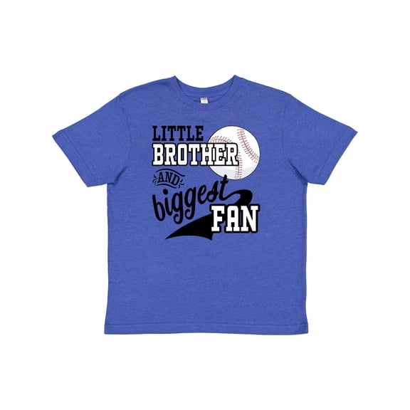 Inktastic Little Brother and Biggest Fan- Baseball Family Fan Youth T-Shirt