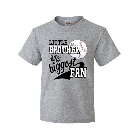 Inktastic Little Brother and Biggest Fan- Baseball Family Fan Youth T-Shirt