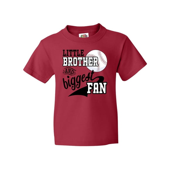 Inktastic Little Brother and Biggest Fan- Baseball Family Fan Youth T-Shirt